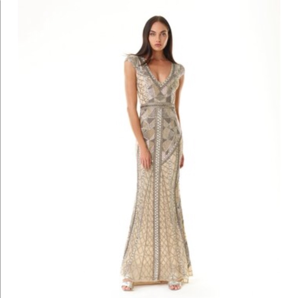 Long beaded evening gown